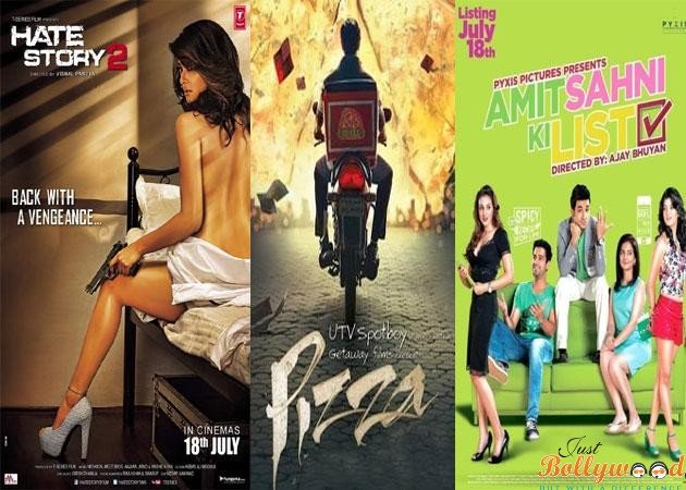 first week collection of Hate story 2, Pizza 3d and Amit Shahni Ki List