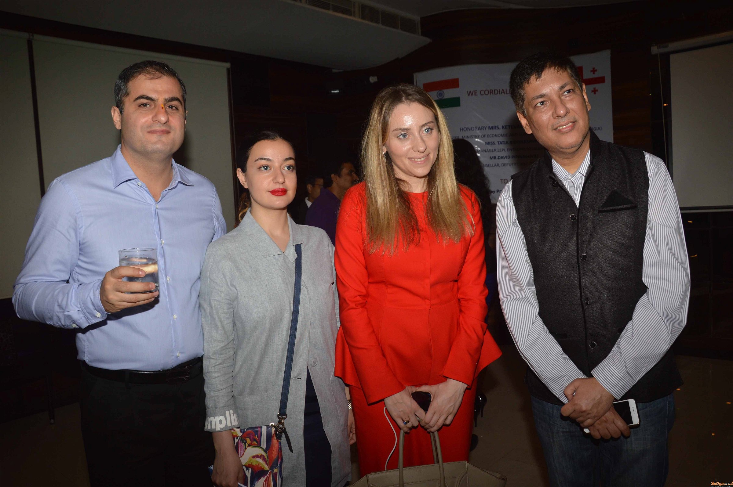 David Pipinashvili Ambassador of Georgia, Tatia Bidzinashvili,  Ketevan Bochorishvili With Taran Adarsh