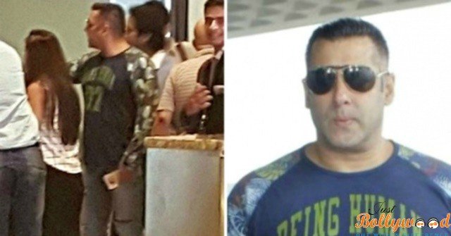 salman khan aruging with airport authorities