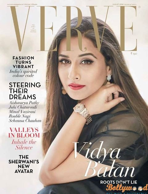 Vidya Balan on Verve Cover Page