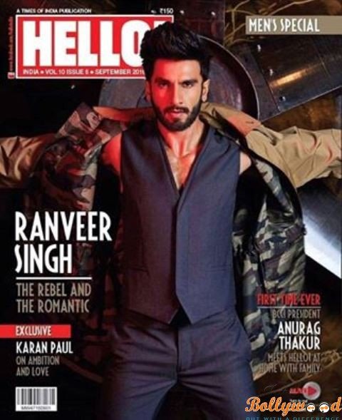 ranveer singh on hello magazine coverpage