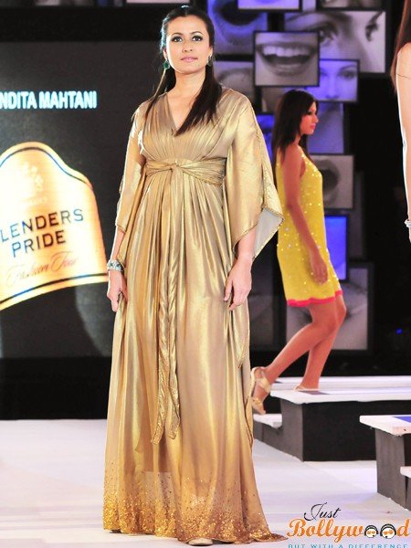 Actress Namrata Shirodkar show casing Nandhita Mahtani works at the Bleders pride fashion show in Hyderabad on Sunday