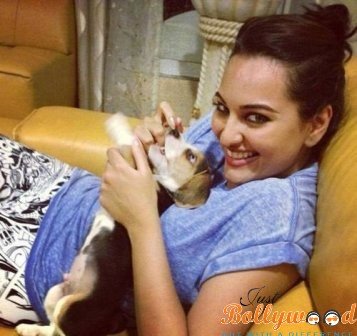 Sonakshi Sinha with her pets