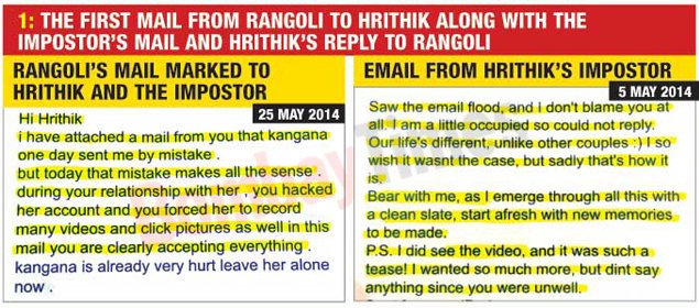 Email from Ms. Rangoli Ranaut