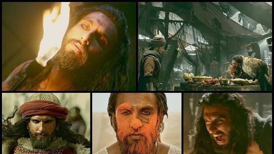 Ranveer Singh shared a collage of images of his character from the upcoming film Padmaavat.